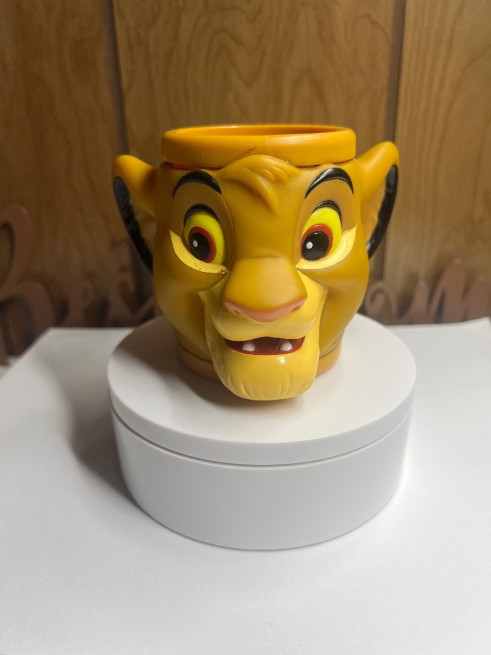 Vintage 1994 Disney Lion King Simba Plastic Mug Burger King 3D Sculpted Double H